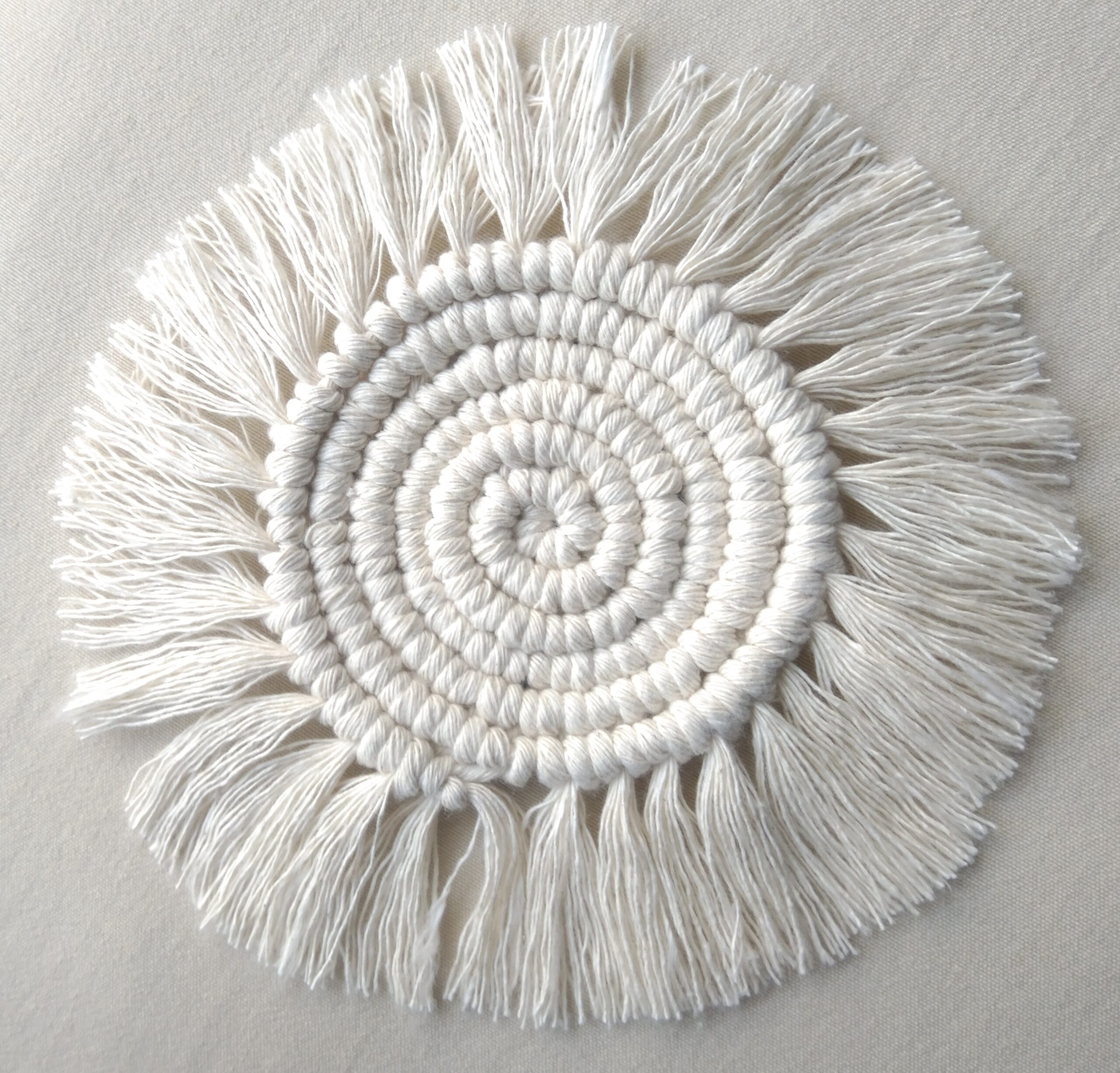 Posavasos macramé flecos